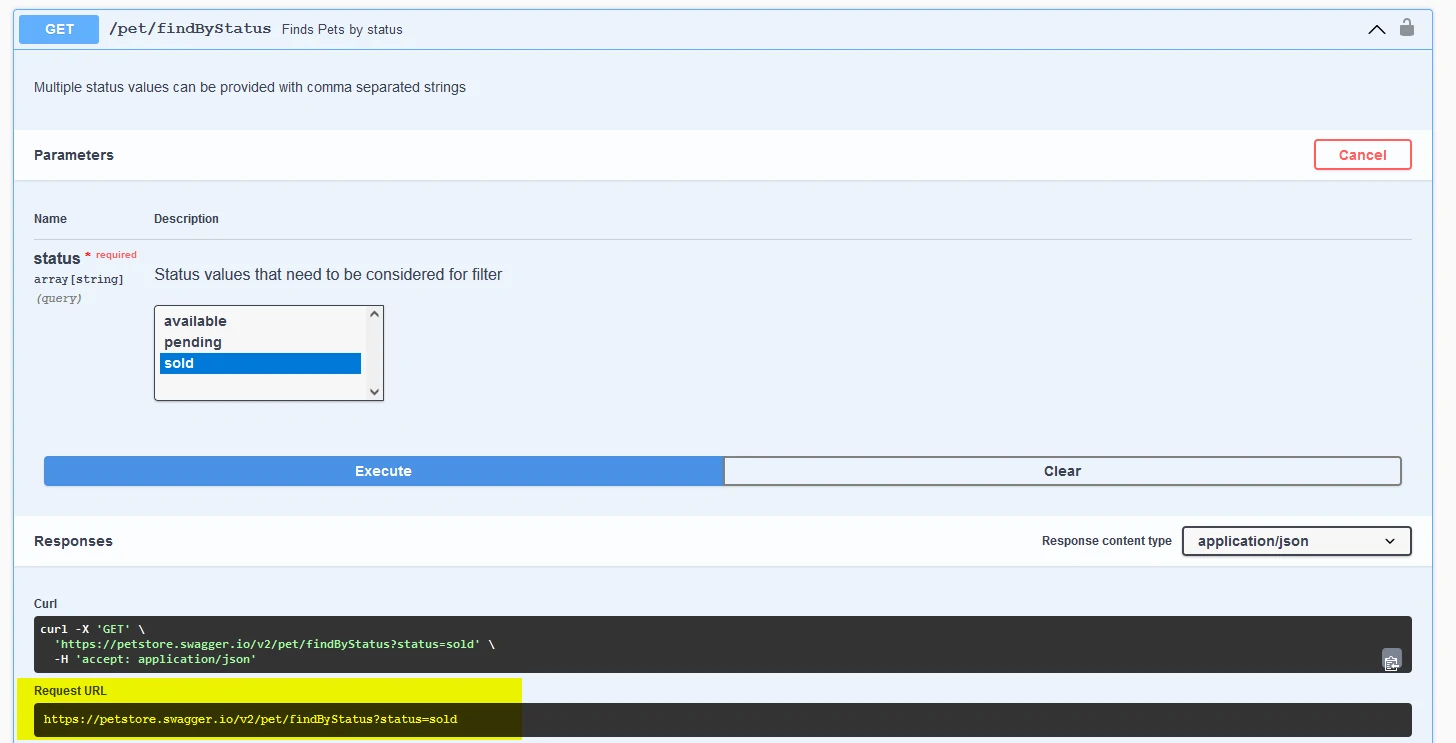 Endpoint GET findByStatus en Swagger